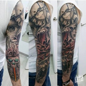 tatuaje_brazo_reloj_calavera_ojo_logiabarcelona_arko_13